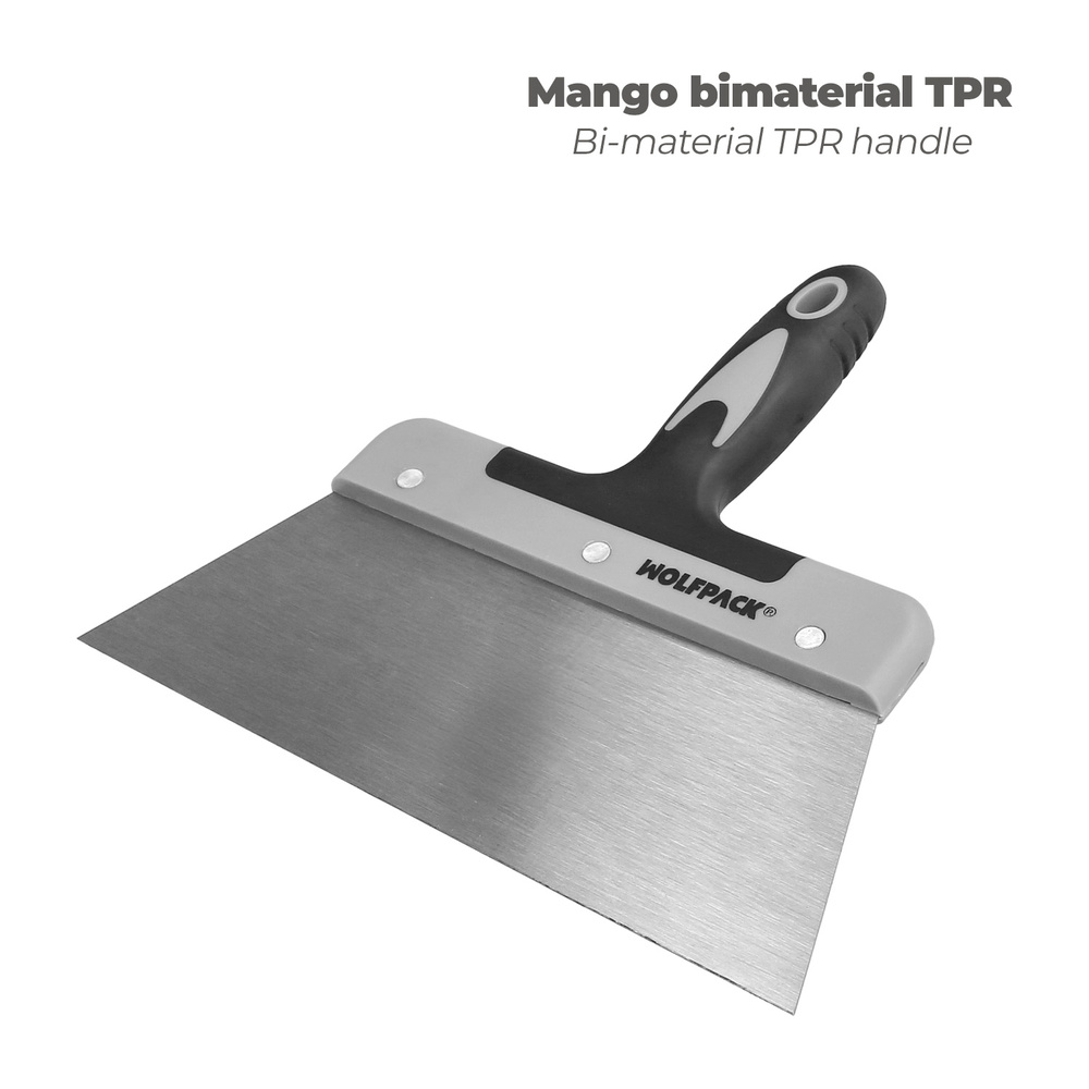 Espatula Acero 250 mm. Mango TPR mango bimkaterial  TPR